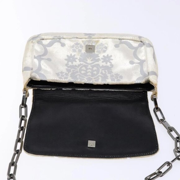 GUCCI Chain Shoulder Bag Velor White 007 2033 1705 Auth 138324 - Picture 13 of 16